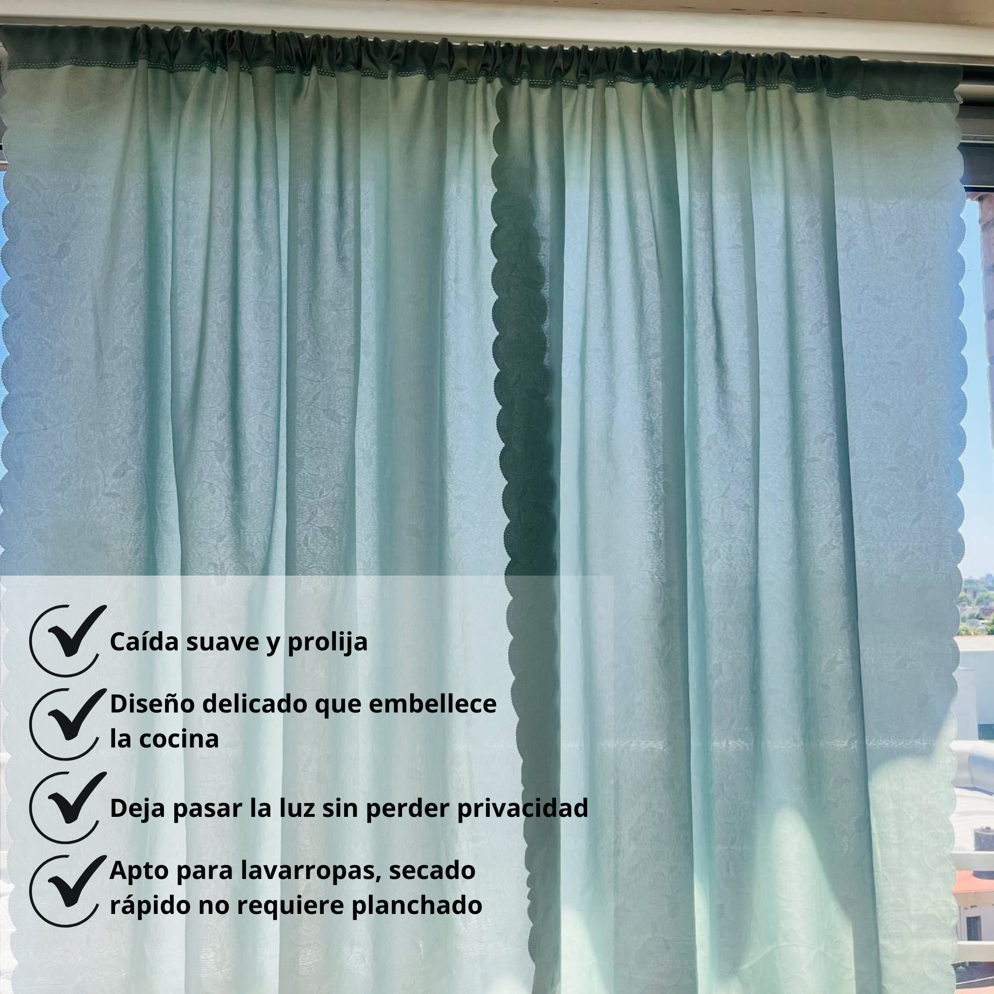 Combo Cortina + Mantel Diseño Moderno