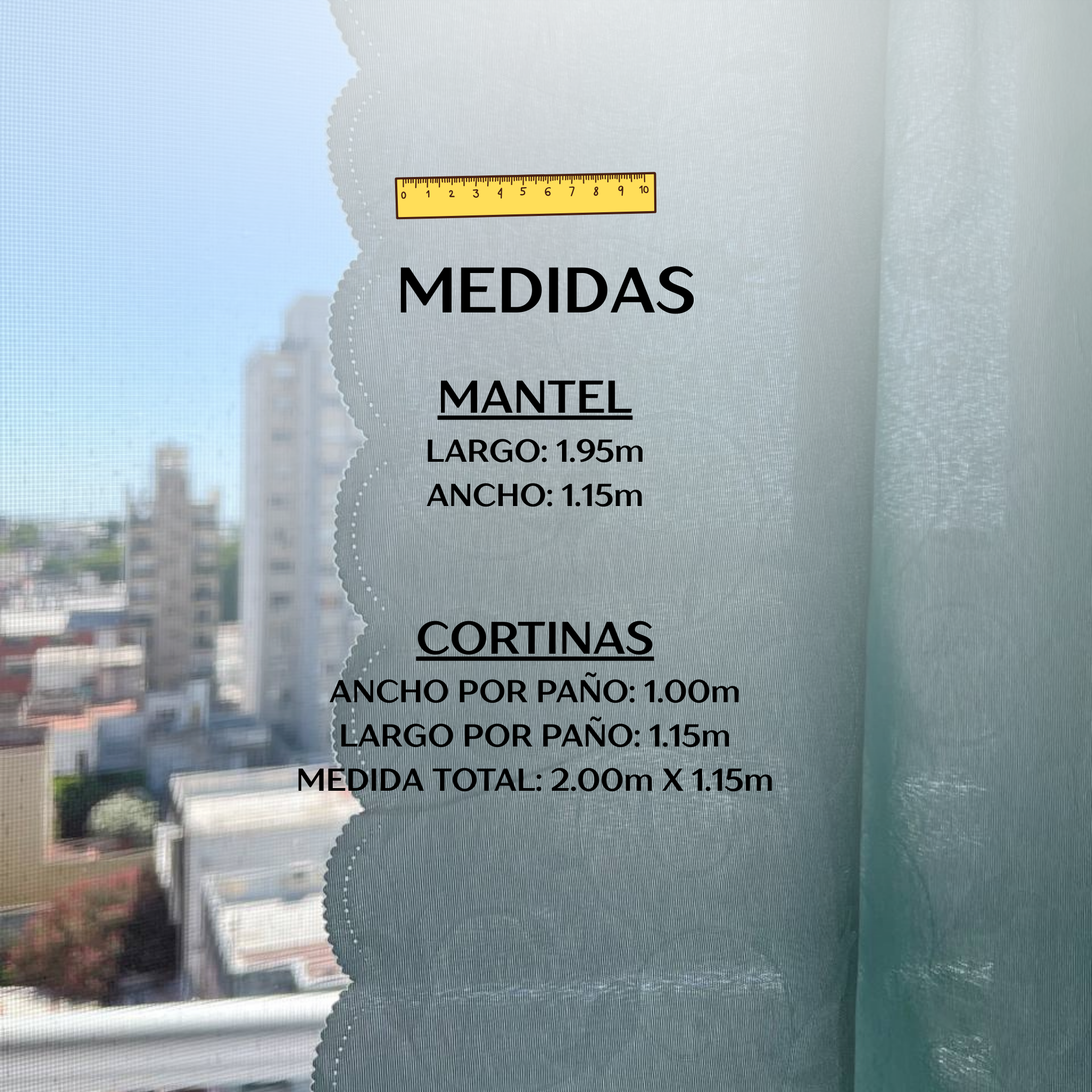 Combo Cortina + Mantel Diseño Moderno